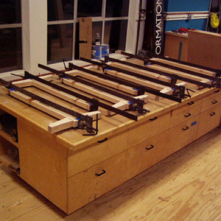 Sawhorses glued up.